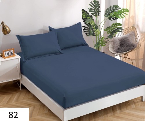 Bawełniane prześcieradło bez gumki 200x220 granatowe
