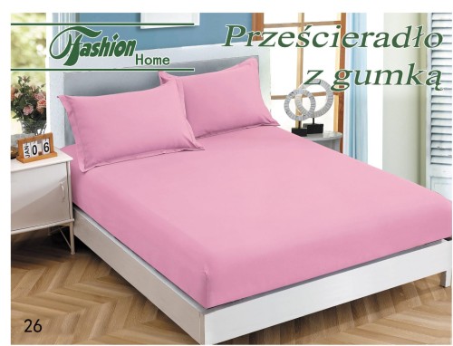 Bawełniane prześcieradło bez gumki 200x220 różowe