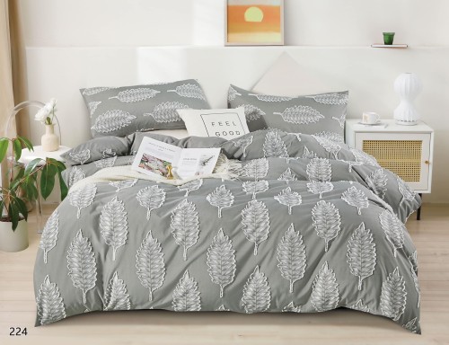 Pościel z haftowanym wzorem 160x200 szara