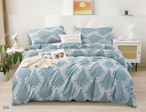 Pościel z haftowanym wzorem 160x200 niebieska