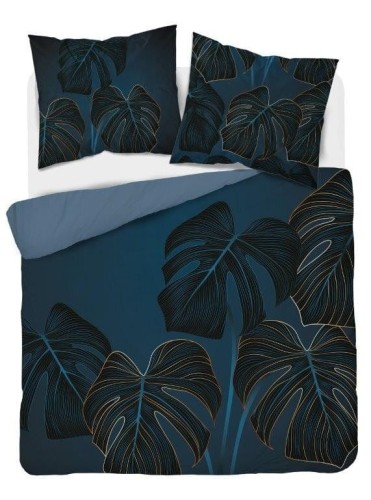 Pościel holenderska 160x200 100% bawełna niebieskie monstera