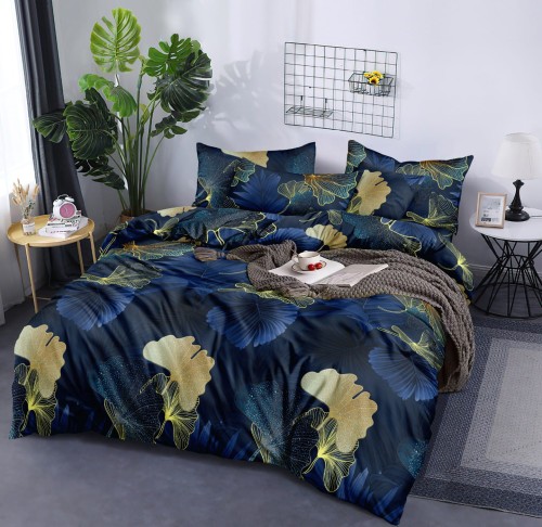 Pościel 3D 140x200 złote kwiaty