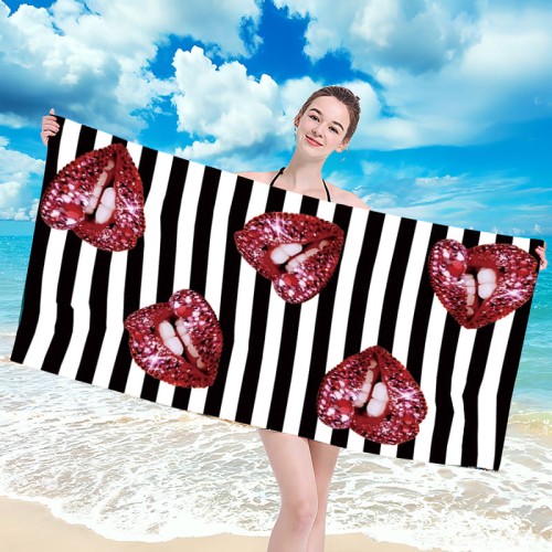 Ręcznik plażowy 100x180 kąpielowy usta