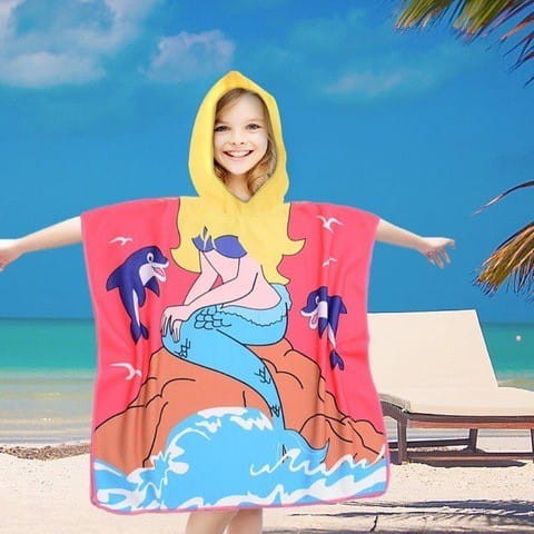 Ręcznik z kapturkiem 120x60 poncho syrenka