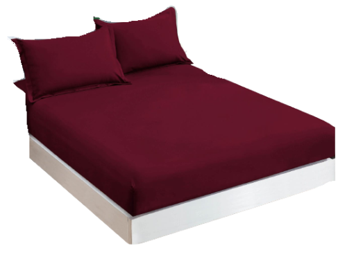 Bawełniane prześcieradło z gumką 90x200 bordowe