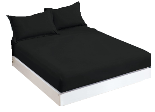 Bawełniane prześcieradło z gumką 180x200 czarne