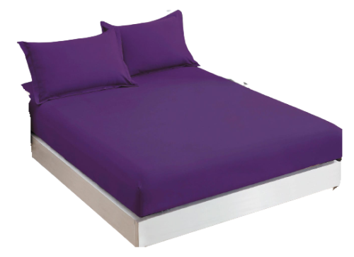 Bawełniane prześcieradło z gumką 160x200 fioletowe