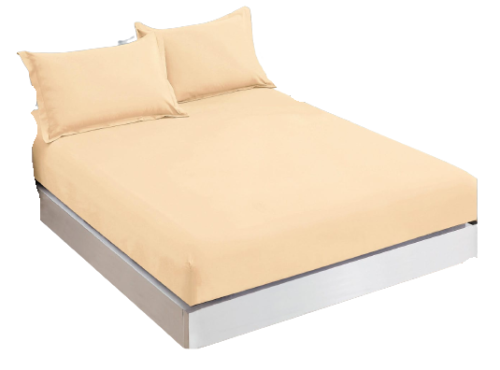 Bawełniane prześcieradło z gumką 140x200 kremowe