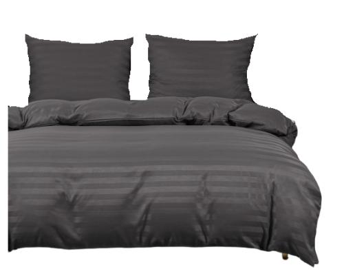 Pościel jednokolorowa 160x200 w paski grafitowa