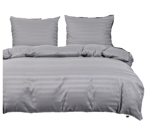 Pościel jednokolorowa 200x220 w paski stalowa