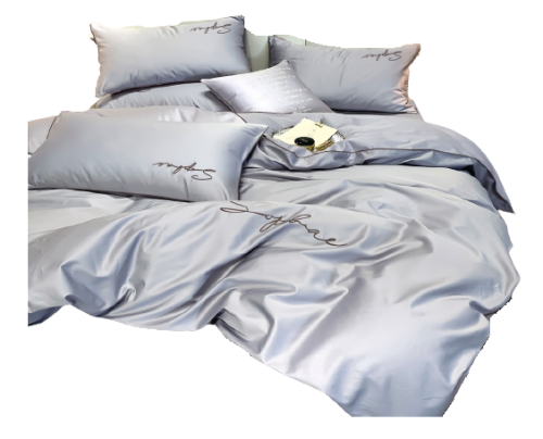 Pościel z lamówką 160x200 stalowa