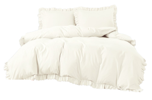 Pościel z falbanką 200x220  kremowa