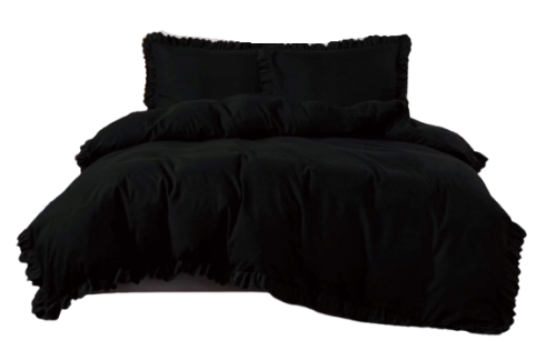 Pościel z falbanką 160x200 czarna