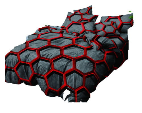 Pościel 3D 160x200 czerwony hexagon