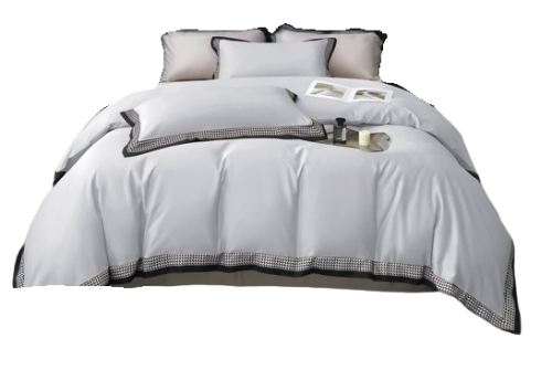 Pościel z dekoracyjną falbanką 160x200 stalowa