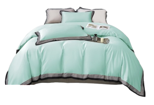 Pościel z dekoracyjną falbanką 160x200 miętowa