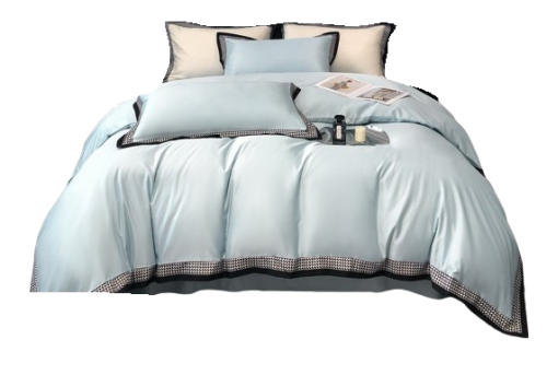 Pościel z dekoracyjną falbanką 160x200 błękitna