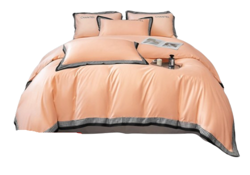 Pościel z dekoracyjną falbanką 160x200 pomarańczowa