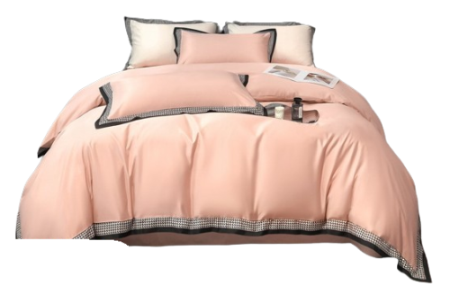 Pościel z dekoracyjną falbanką 160x200 łososiowa