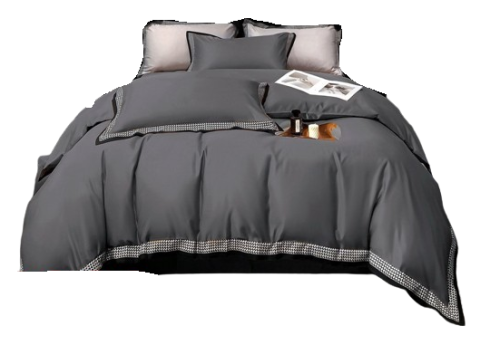 Pościel z dekoracyjną falbanką 200x220 grafitowa