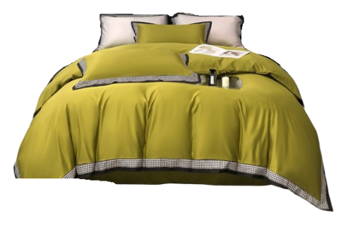 Pościel z dekoracyjną falbanką 200x220 musztardowa