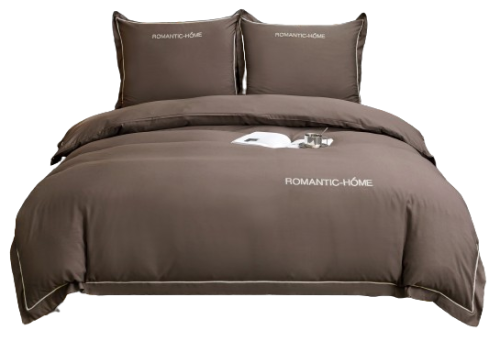 Pościel z lamówką oraz falbanką 200x220 beżowa