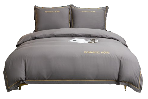 Pościel z lamówką oraz falbanką 160x200 szara