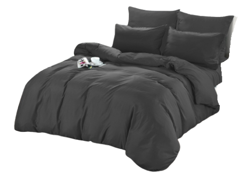 Pościel dwustronna 160x200 gładka grafitowa