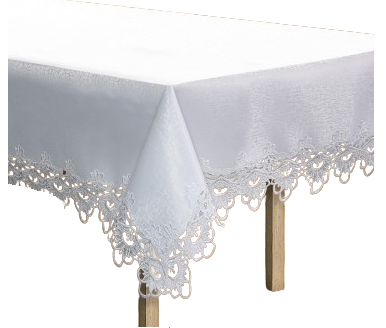 Obrus 150x300 z gipiurą plamoodporny prostokątny 