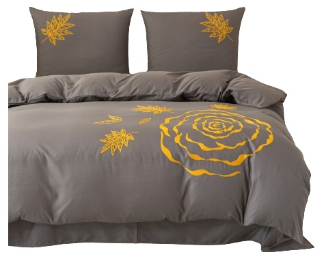 Pościel z haftowanym wzorem 160x200 grafitowa