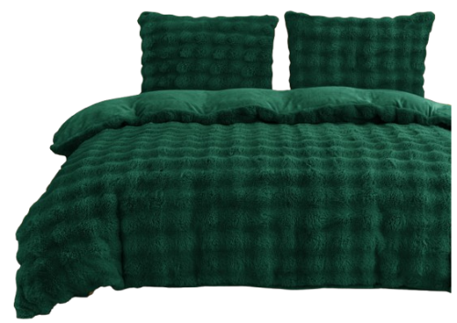 Pościel polarowa jednokolorowa 160x200 "MIŚ" mikrofibra zielona