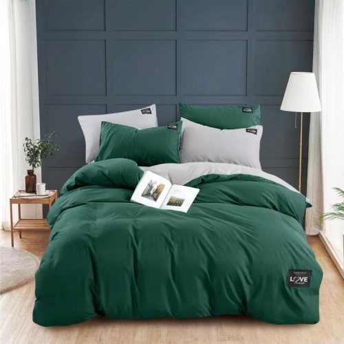 Pościel dwukolorowa 160x200 zielony/szary 