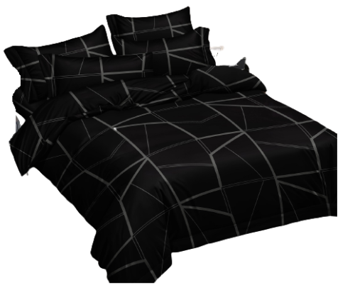 Pościel 3D 200x220 czarna geometria