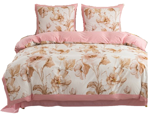 Pościel z lampasem 160x200 kwiatki 