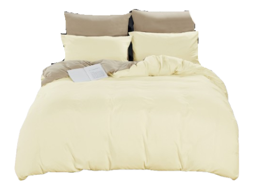 Pościel dwustronna 140x200 gładka krem/beż