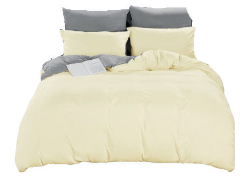 Pościel dwustronna 140x200 gładka krem/szary