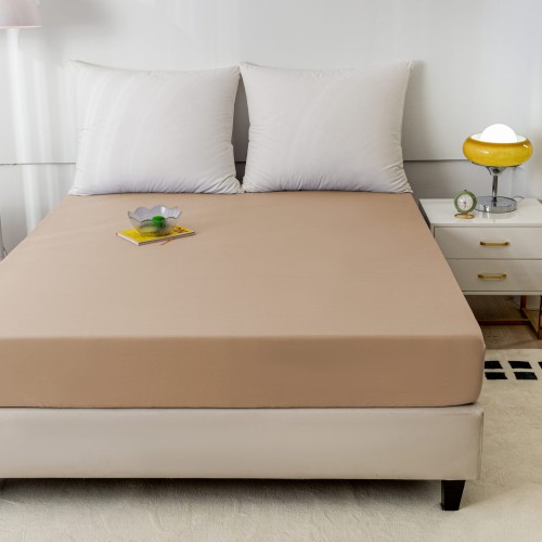 Bawełniane prześcieradło z gumką 140x200 beżowe