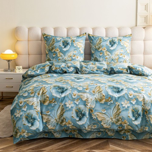 Pościel 3D 200x220 kwiatki motyle