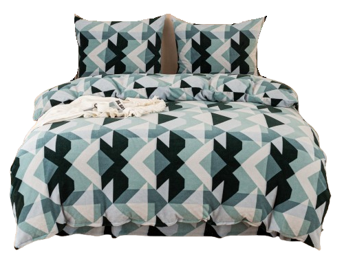 Pościel polarowa premium 160x200 "MIŚ" mikrofibra geometria I