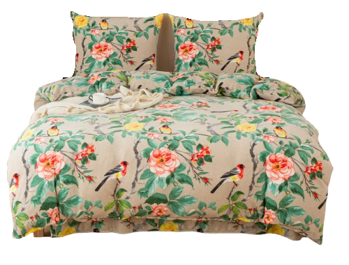 Pościel polarowa premium 200x220 "MIŚ" mikrofibra kwiatki I