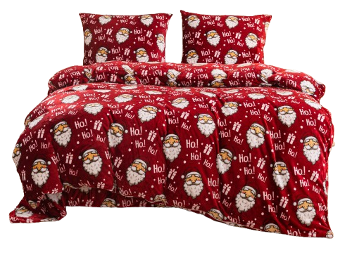 Pościel polarowa premium 200x220 "MIŚ" mikrofibra świąteczna mikołaj