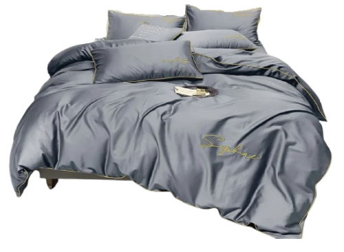 Pościel ze złota lamówką 140x200 srebrna