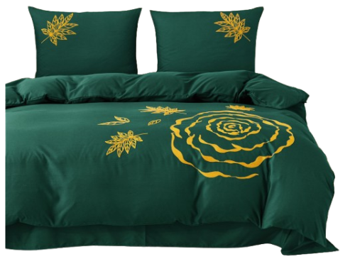 Pościel z haftowanym wzorem 200x220 zielona