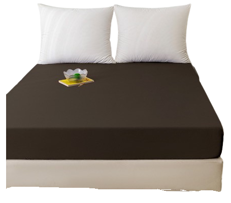 Bawełniane prześcieradło z gumką 90x200 brązowe